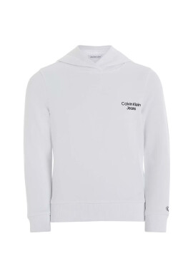 Calvin Klein Jeans Детски суичър в бяло с качулка с принт - Pepit.bg