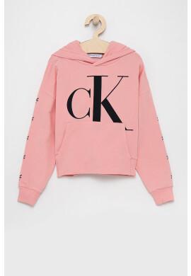 Calvin Klein Jeans Детски суичър в розово с принт - Pepit.bg