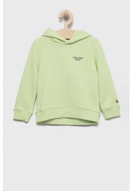 Calvin Klein Jeans Детски суичър в зелено меланж на - Pepit.bg