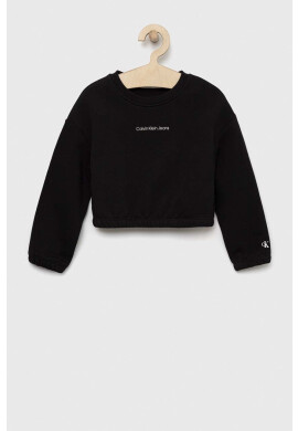 Calvin Klein Jeans Детски суичър в черно с принт - Pepit.bg