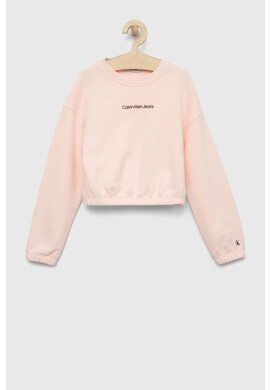 Calvin Klein Jeans Детски суичър в розово с принт - Pepit.bg