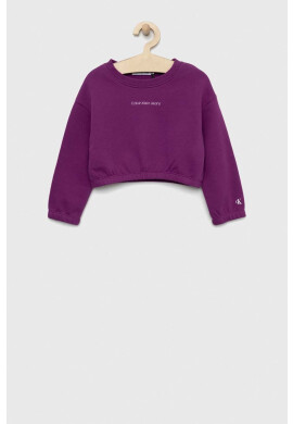 Calvin Klein Jeans Детски суичър в лилаво с принт - Pepit.bg
