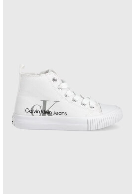 Calvin Klein Jeans Детски високи кецове в бяло - Pepit.bg