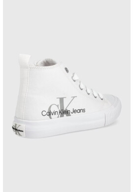 Calvin Klein Jeans Детски високи кецове в бяло - Pepit.bg