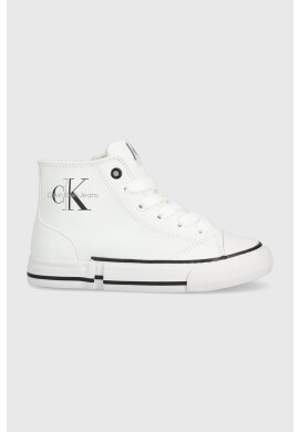 Calvin Klein Jeans Детски високи кецове в бяло - Pepit.bg