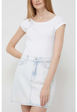 Calvin Klein Jeans Дънкова пола в синьо къс модел със стандартна кройка - Pepit.bg