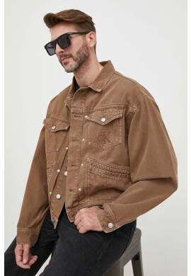 Calvin Klein Jeans Дънково яке в кафяво с преходна изолация с уголемена кройка - Pepit.bg