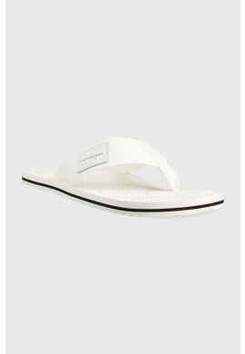 Calvin Klein Jeans Джапанки BEACH SANDAL WOVEN PATCH в бяло - Pepit.bg