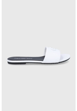 Calvin Klein Jeans Кожени чехли в бяло с платформа - Pepit.bg