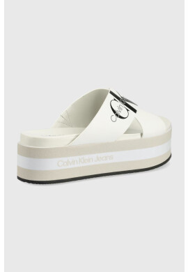 Calvin Klein Jeans Кожени чехли в бяло с платформа - Pepit.bg