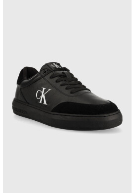 Calvin Klein Jeans Кожени маратонки Basket Cups Laceup High в бяло - Pepit.bg