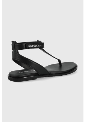 Calvin Klein Jeans Кожени сандали дамско в черно - Pepit.bg