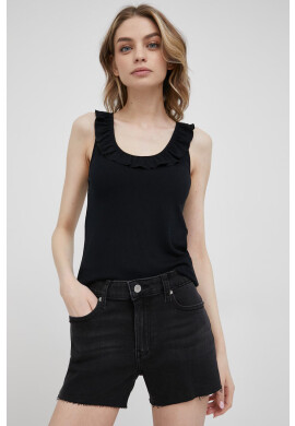 Calvin Klein Jeans Къси панталони дамско в черно с изчистен дизайн със стандартна талия - Pepit.bg