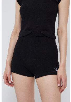 Calvin Klein Jeans Къси панталони в черно с изчистен дизайн с висока талия - Pepit.bg