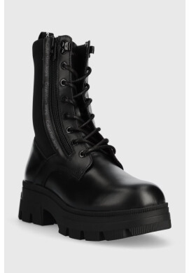 Calvin Klein Jeans Кубинки Chunky Combat Laceup в черно с платформа - Pepit.bg