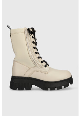 Calvin Klein Jeans Кубинки Chunky Combat Laceup в бежово с платформа - Pepit.bg