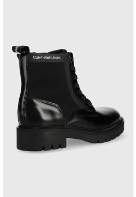 Calvin Klein Jeans Кубинки Military Boot в черно с равна подметка - Pepit.bg