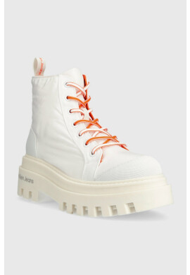 Calvin Klein Jeans Кубинки TOOTHY COMBAT BOOT SOFTNY в бяло с платформа YW0YW00948 - Pepit.bg