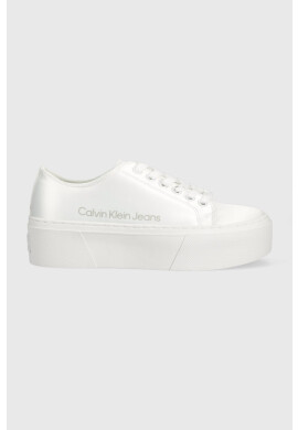 Calvin Klein Jeans Маратонки FLATFORM+ CUPSOLE SATIN в бяло - Pepit.bg