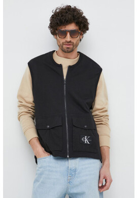 Calvin Klein Jeans Памучен елек в черно - Pepit.bg