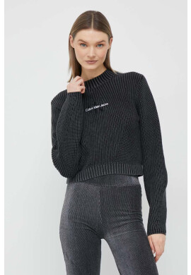 Calvin Klein Jeans Памучен пуловер в черно - Pepit.bg