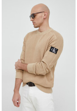 Calvin Klein Jeans Памучен пуловер в сиво - Pepit.bg
