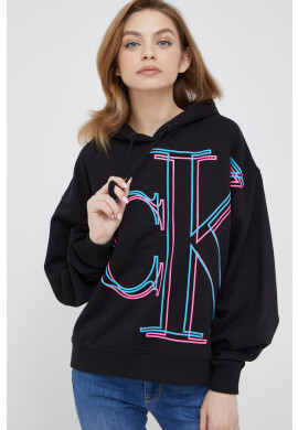 Calvin Klein Jeans Памучен суичър в черно с принт - Pepit.bg