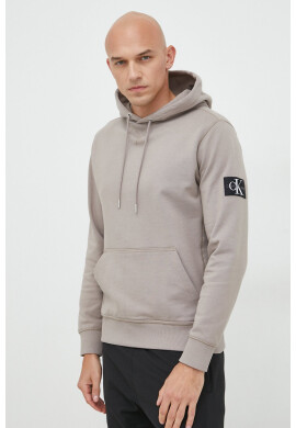 Calvin Klein Jeans Памучен суичър в черно с качулка с изчистен дизайн - Pepit.bg