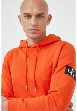 Calvin Klein Jeans Памучен суичър в черно с качулка с изчистен дизайн - Pepit.bg