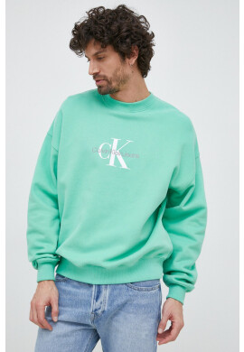 Calvin Klein Jeans Памучен суичър в черно с качулка с принт - Pepit.bg