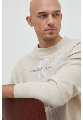 Calvin Klein Jeans Памучен суичър в лилаво с изчистен дизайн - Pepit.bg