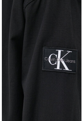 Calvin Klein Jeans Памучна риза мъжка в черно със свободна кройка с класическа яка - Pepit.bg