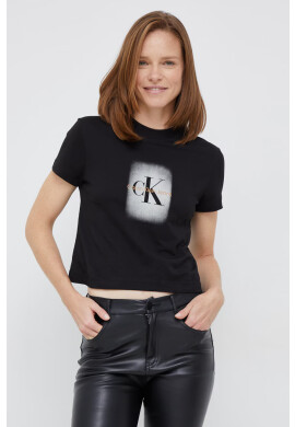 Calvin Klein Jeans Памучна тениска в черно - Pepit.bg