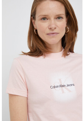 Calvin Klein Jeans Памучна тениска в розово - Pepit.bg