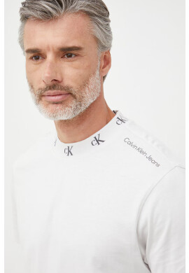 Calvin Klein Jeans Памучна тениска в сиво с изчистен дизайн - Pepit.bg