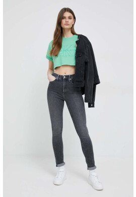 Calvin Klein Jeans Памучна тениска в бяло с принт - Pepit.bg