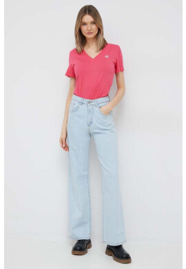 Calvin Klein Jeans Памучна тениска в розово - Pepit.bg