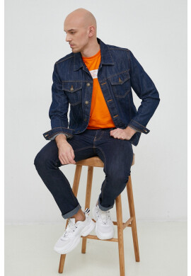 Calvin Klein Jeans Памучна тениска в оранжево с принт - Pepit.bg