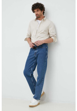 Calvin Klein Jeans Памучна тениска в бяло с принт - Pepit.bg