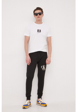 Calvin Klein Jeans Памучна тениска в бяло с принт - Pepit.bg