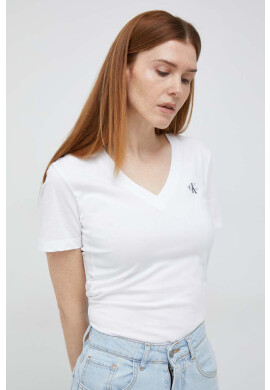 Calvin Klein Jeans Памучна тениска в бяло - Pepit.bg