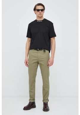 Calvin Klein Jeans Памучна тениска в черно с изчистен дизайн - Pepit.bg
