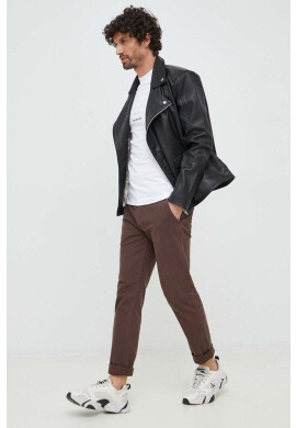 Calvin Klein Jeans Памучна тениска в бяло с апликация - Pepit.bg