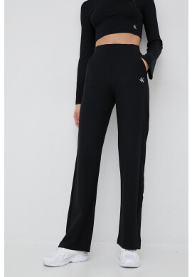 Calvin Klein Jeans Панталони в черно с широка каройка с висока талия - Pepit.bg
