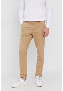 Calvin Klein Jeans Панталон мъжки в бежово с кройка по тялото - Pepit.bg