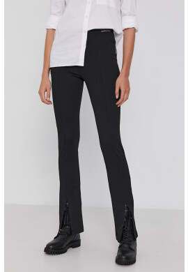 Calvin Klein Jeans Панталон дамски в черно с широка каройка с висока талия - Pepit.bg