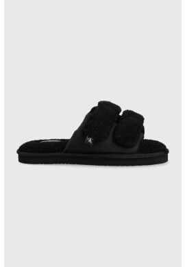 Calvin Klein Jeans Пантофи HOME SLIDE VELCRO SHEARLING в черно YW0YW00861 - Pepit.bg