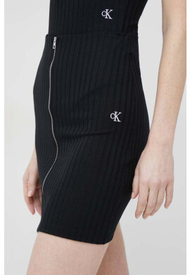 Calvin Klein Jeans Пола в черно къс модел с кройка тип молив - Pepit.bg