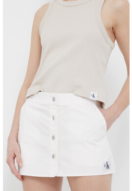 Calvin Klein Jeans Пола в бяло къс модел със стандартна кройка - Pepit.bg