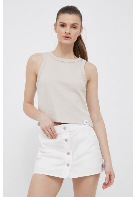 Calvin Klein Jeans Пола в бяло къс модел със стандартна кройка - Pepit.bg